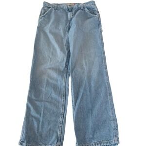 Old Navy Mens Painter Carpenter Jeans 36x34 Blue Wide Leg Relaxed Y2K Workwear
